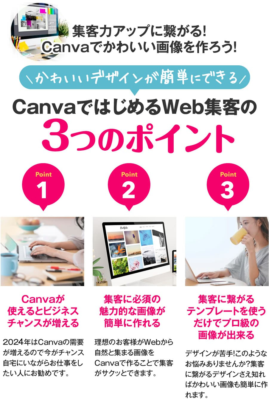 CanvaではじめるWeb集客の3つのポイント